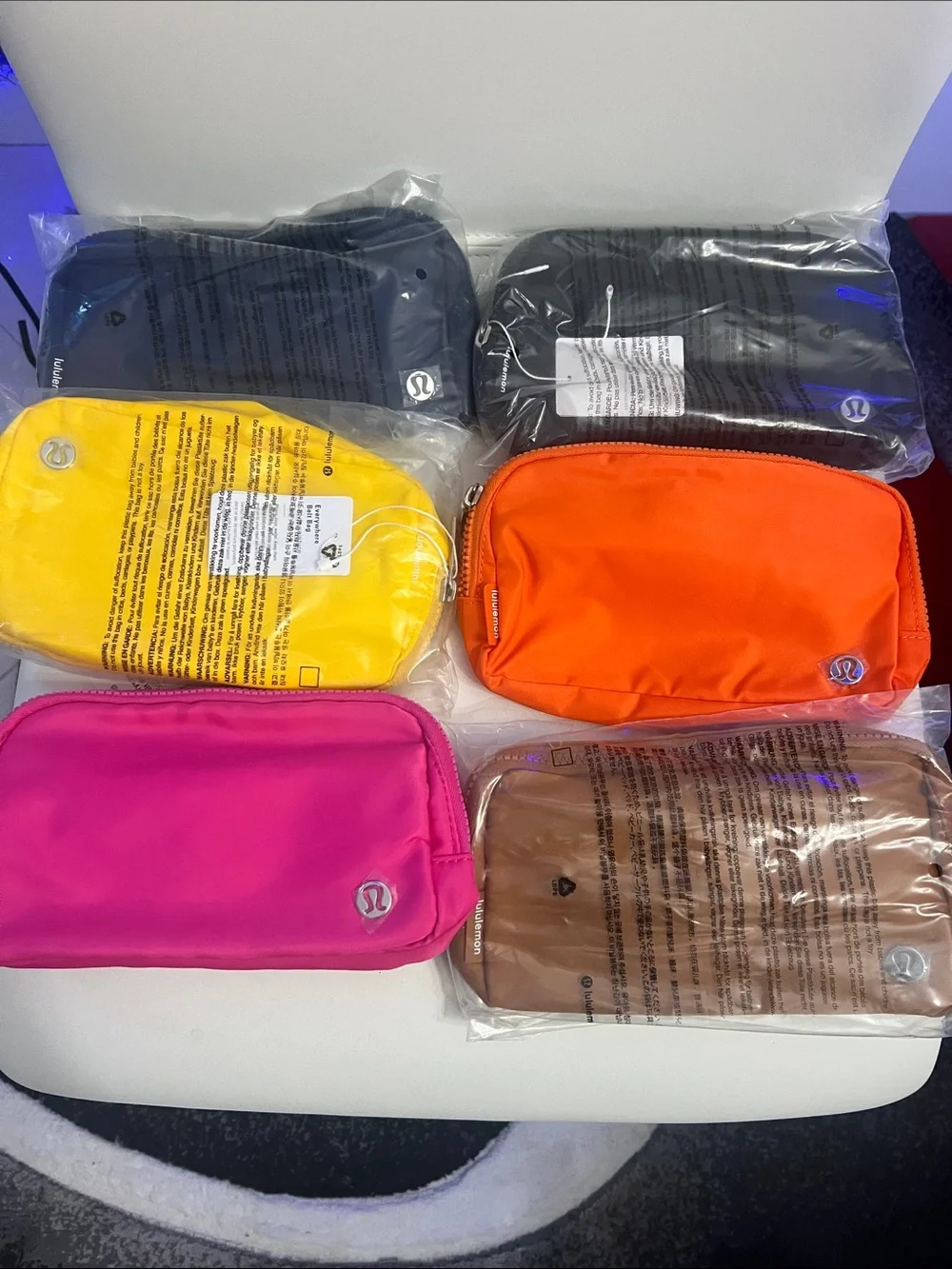 lululemon athletica Small Essentials Pouch — Pink, Yellow, Orange, Black